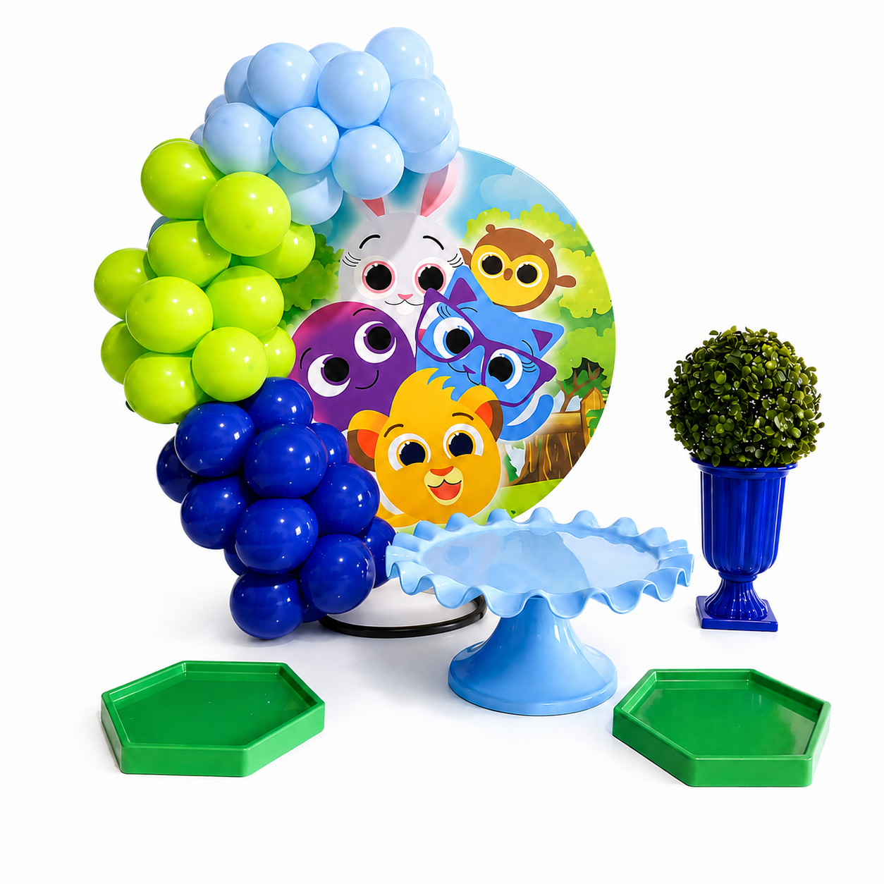 Imagem de catálogo com as informações do pacote de decoração infantil
